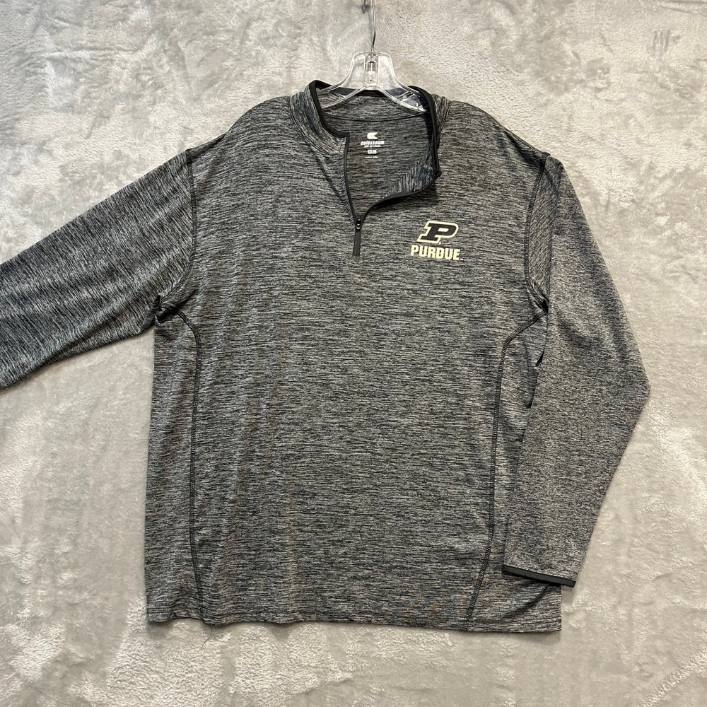 Purdue Boilermakers Quarter Zip Pullover Mens XL Gray Colosseum Space Dye Top